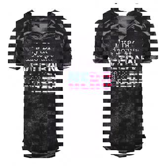 Womens Military Family Veteran Support My Dad Us Veteran My Hero V-Neck Men's Short Sleeve V-neck 3D Print Retro Tshirt | Mazezy