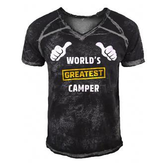 Worlds Greatest Camper Funny Camping Gift Camp T Shirt Men's Short Sleeve V-neck 3D Print Retro Tshirt - Monsterry UK