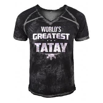 Worlds Greatest Tatay - Filipino Flag Men's Short Sleeve V-neck 3D Print Retro Tshirt | Mazezy