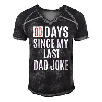 Zero Days Since My Last Dad Joke Funny Fathers Day Men Men's Short Sleeve V-neck 3D Print Retro Tshirt | Mazezy