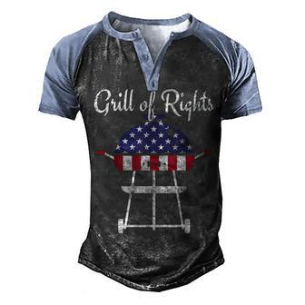 4Th Of July For Dad Men Grandpa Grilling Grill Funny Men's Henley Shirt Raglan Sleeve 3D Print T-shirt - Seseable