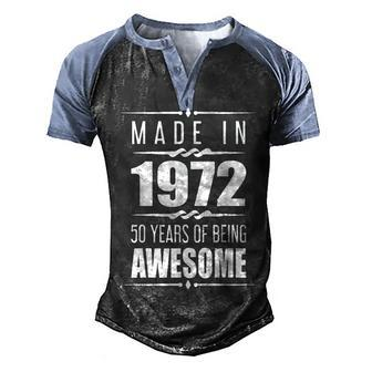 50Th Birthday Gifts Men Women 50 Year Old 50Th Birthday Men's Henley Shirt Raglan Sleeve 3D Print T-shirt - Seseable