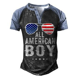 All American Boy 4Th Of July Humor Usa Patriotic Men's Henley Shirt Raglan Sleeve 3D Print T-shirt - Seseable