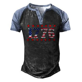 American Flag Usa United States America Independence Men's Henley Raglan T-Shirt | Mazezy