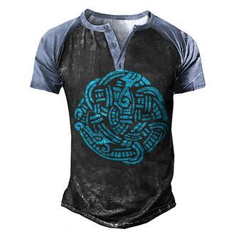 Ancient Viking Serpent Amulet For Nordic Lore Lovers V2 Men's Henley Shirt Raglan Sleeve 3D Print T-shirt | Seseable CA