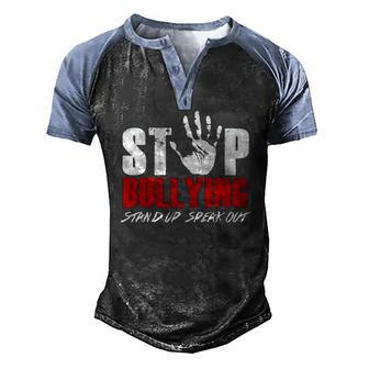 Anti Bully Movement Stop Bullying Supporter Stand Up Speak Men's Henley Raglan T-Shirt | Mazezy