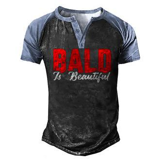 Mens Bald Beautiful Graphic Men's Henley Raglan T-Shirt | Mazezy