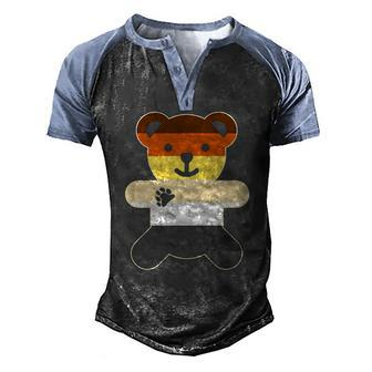 Bear Brotherhood Flag Bear Gay Pride Men's Henley Raglan T-Shirt | Mazezy