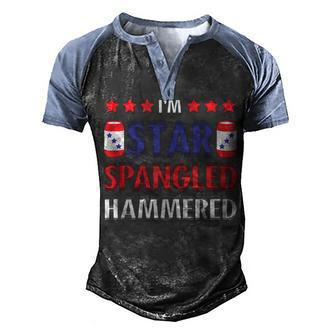Beer Drinking Drinker Alcohol Funny 4Th Of July Hammered Men's Henley Shirt Raglan Sleeve 3D Print T-shirt - Seseable