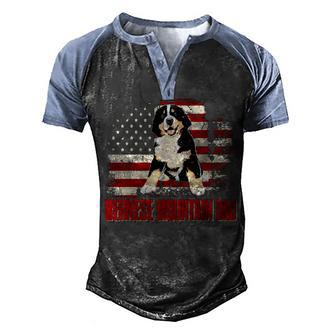 Bernese Mountain Dad American Flag 4Th Of July Dog Lovers V2 Men's Henley Shirt Raglan Sleeve 3D Print T-shirt - Seseable