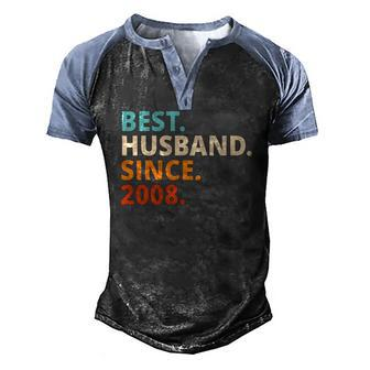 Best Husband Since 2008 14Th Wedding Anniversary Men's Henley Raglan T-Shirt | Mazezy