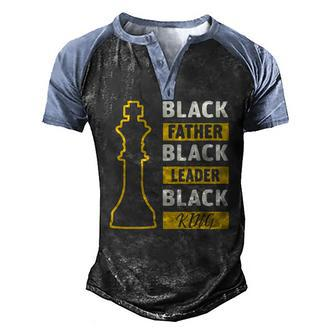 Black Father Black King Fathers Day Men's Henley Raglan T-Shirt | Mazezy