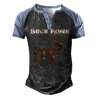 Buck Fever Deer Hunting V2 Men's Henley Shirt Raglan Sleeve 3D Print T-shirt - Seseable