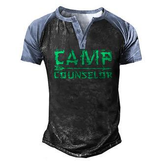 Camp Counselor Camping Camper Men's Henley Raglan T-Shirt | Mazezy