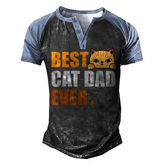Cat Dad Fathers Day Men Kitty Daddy Papa Christmas V3 Men's Henley Shirt Raglan Sleeve 3D Print T-shirt - Seseable