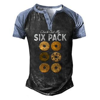 Check Out My Six Pack Bagel Gym Workout Bagels Men's Henley Raglan T-Shirt | Mazezy