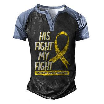 Childhood Cancer Pediatricians Ribbon Parents Mom Dad Men's Henley Raglan T-Shirt | Mazezy
