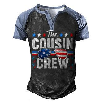 Cousin Crew 4Th Of July Patriotic American Family Matching Men's Henley Raglan T-Shirt | Mazezy