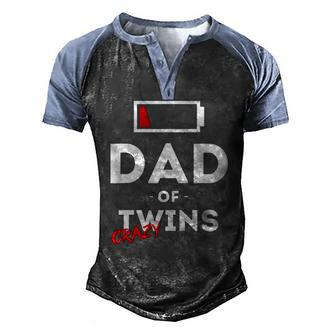 Mens Dad Of Crazy Twins Clothes Father Husband Dad Men Men's Henley Raglan T-Shirt | Mazezy