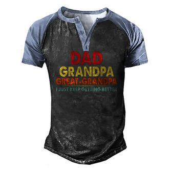 Dad Grandpa Great Grandpa From Grandkids Men's Henley Raglan T-Shirt | Mazezy
