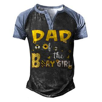 Dad Of The Birthday Girl With Sunflower And Bee Men's Henley Shirt Raglan Sleeve 3D Print T-shirt - Seseable