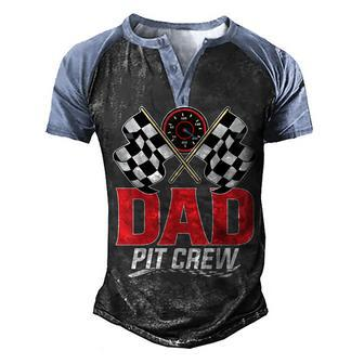 Dad Pit Crew Race Car Birthday Party Racing Family Men's Henley Shirt Raglan Sleeve 3D Print T-shirt - Seseable