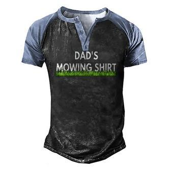 Dads Lawn Mowing Lawn Mower Men's Henley Raglan T-Shirt | Mazezy