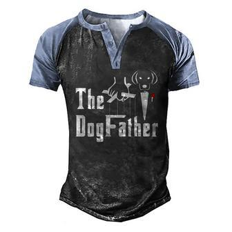 Mens The Dogfather Golden Retriever Men's Henley Raglan T-Shirt | Mazezy