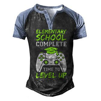 Elementary Complete Time To Level Up Kids Graduation Men's Henley Shirt Raglan Sleeve 3D Print T-shirt - Seseable