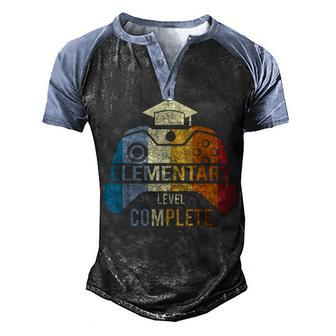 Elementary Level Complete Graduation Gamer Boys Kids Men's Henley Raglan T-Shirt | Mazezy