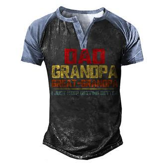 Fathers Day Gift From Grandkids Dad Grandpa Great Grandpa Men's Henley Shirt Raglan Sleeve 3D Print T-shirt - Seseable