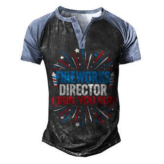 Fireworks Director Funny 4Th Of July Firework Director Men's Henley Shirt Raglan Sleeve 3D Print T-shirt - Seseable