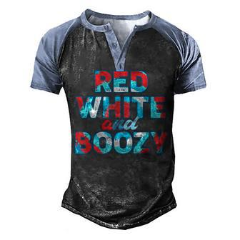 Funny 4Th July Blue Red White Patriotic Men's Henley Shirt Raglan Sleeve 3D Print T-shirt - Seseable