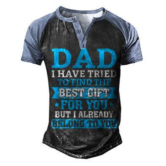 Funny Fathers Day Dad From Daughter Son Wife For Daddy V2 Men's Henley Shirt Raglan Sleeve 3D Print T-shirt - Seseable