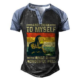 Funny Vintage Welding Design For Men Dad Blacksmith Worker V2 Men's Henley Shirt Raglan Sleeve 3D Print T-shirt - Seseable