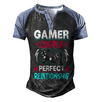 Gamer Couple Perfect Relationship Video Gamer Gaming Men's Henley Shirt Raglan Sleeve 3D Print T-shirt - Seseable