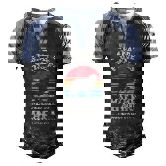 Great Pyrenees Make Me Happy Pyrenean Mountain Dog Retro Men Men's Henley Raglan T-Shirt | Mazezy