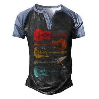 Guitar Lover Retro Style For Guitarist Men's Henley Raglan T-Shirt | Mazezy