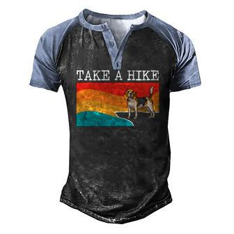 Take A Hike Beagle Graphic Hiking Men's Henley Raglan T-Shirt | Mazezy