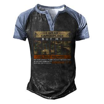 I Wear Camouflage But My Faith Is Not Hidden Men's Henley Shirt Raglan Sleeve 3D Print T-shirt