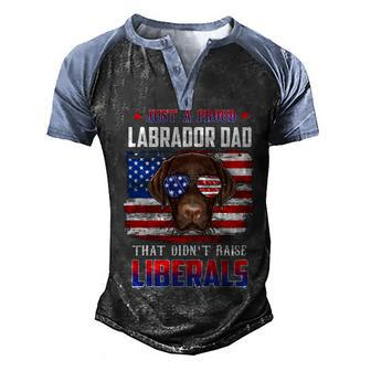Just A Proud Labrador Retriever Dad Merica Dog 4Th Of July Men's Henley Shirt Raglan Sleeve 3D Print T-shirt - Seseable