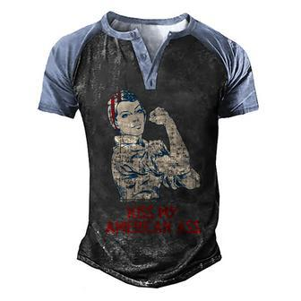 Kiss My American Ass 4Th Of July Dad Jokes Fourth Of July Men's Henley Shirt Raglan Sleeve 3D Print T-shirt - Seseable