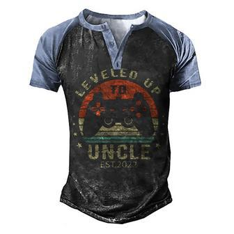 Leveled Up To Uncle 2022 For Video Gamer V2 Men's Henley Shirt Raglan Sleeve 3D Print T-shirt - Seseable