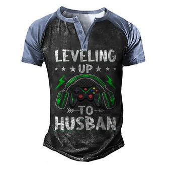 Leveling Up To Husban Husband Video Gamer Gaming Men's Henley Shirt Raglan Sleeve 3D Print T-shirt - Seseable