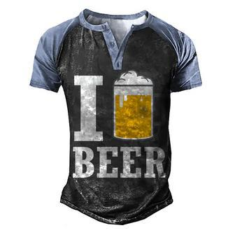 Mens I Love Beer Drinking Oktoberfest Lager Ale Party Men's Henley Raglan T-Shirt | Mazezy