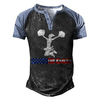 Mens 4Th Of July Us Flag Cheer Dad Gift For Fathers Day Men's Henley Shirt Raglan Sleeve 3D Print T-shirt - Seseable