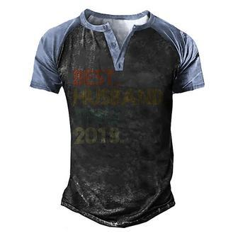 Mens 4Th Wedding Anniversary Best Husband Since 2018 Men's Henley Shirt Raglan Sleeve 3D Print T-shirt - Seseable