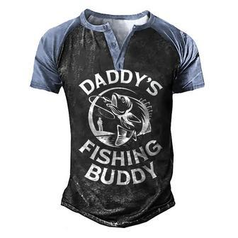 Mens Daddys Fishing Buddy Young Fishing Man Gift For Boys Kids Men's Henley Shirt Raglan Sleeve 3D Print T-shirt - Seseable