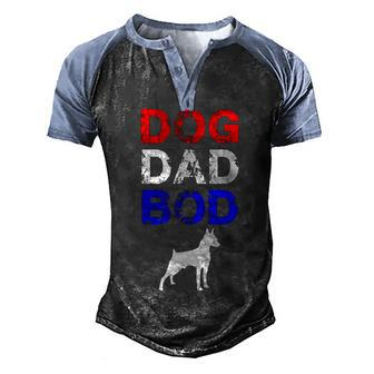 Mens Dog Dad Bod Doberman 4Th Of July Mens Gift Men's Henley Shirt Raglan Sleeve 3D Print T-shirt - Seseable