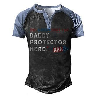 Mens Fireworks Director Daddy Protector Hero 4Th Of July Dad Men Men's Henley Shirt Raglan Sleeve 3D Print T-shirt - Seseable
